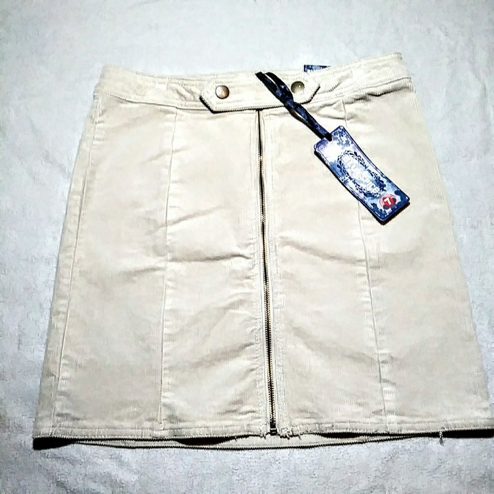 Blue spice corduroy mini-skirt